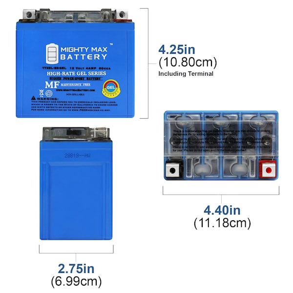 GEL Battery Replaces Baotian BT49QT-9 50 4T Sprint 06-13